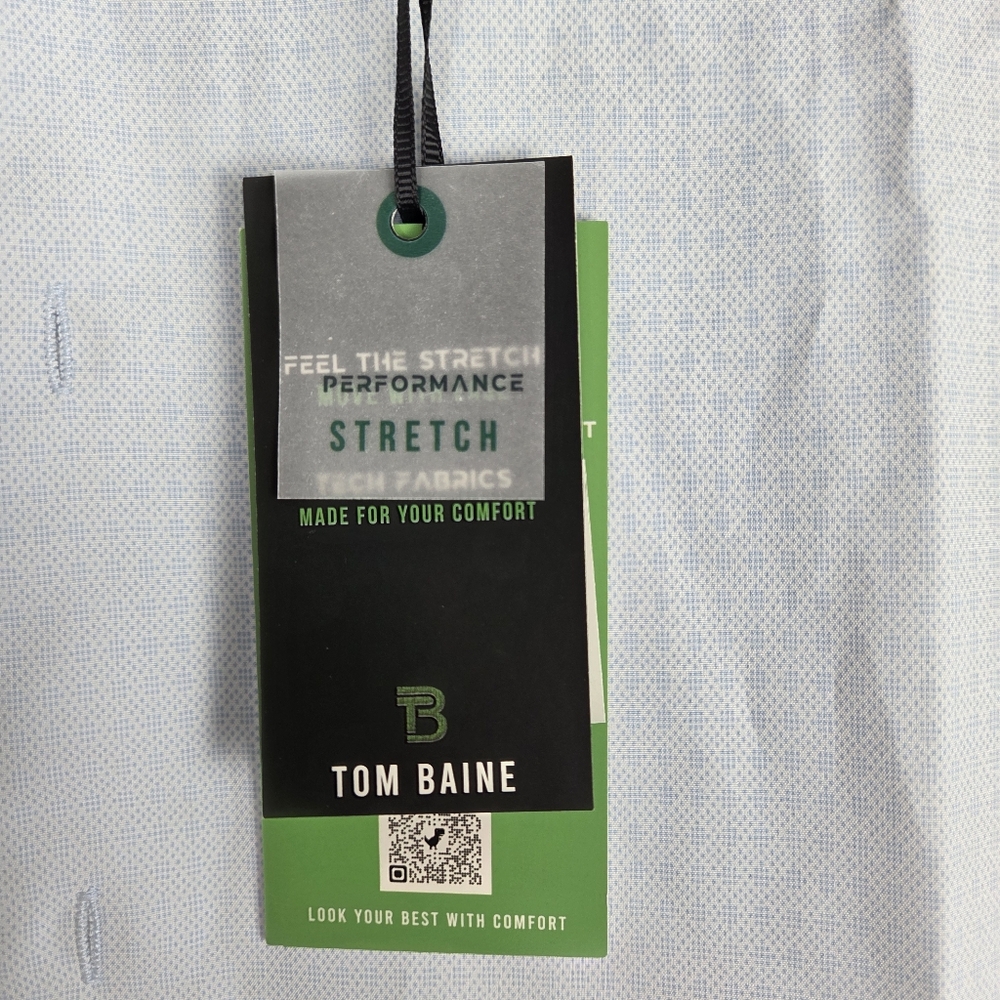Tom Baine Pergormance Light Blue Men's Shirt XL - Picture 5 of 8